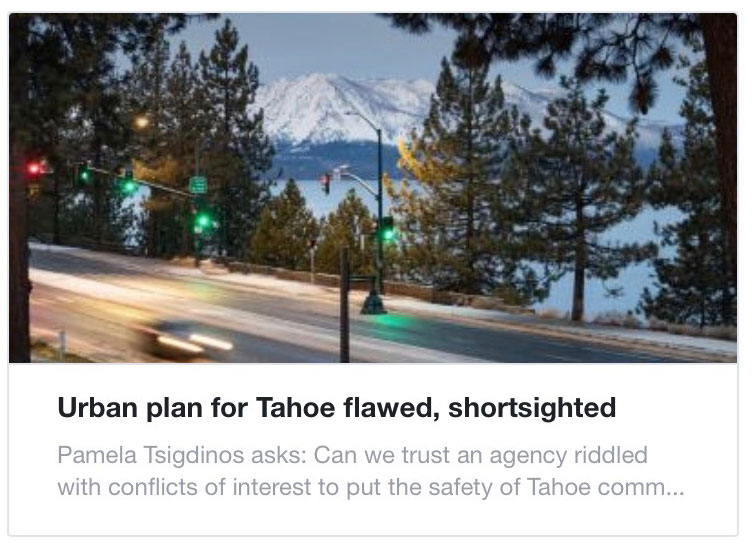 urban plan for Tahoe flawed, shortsighted